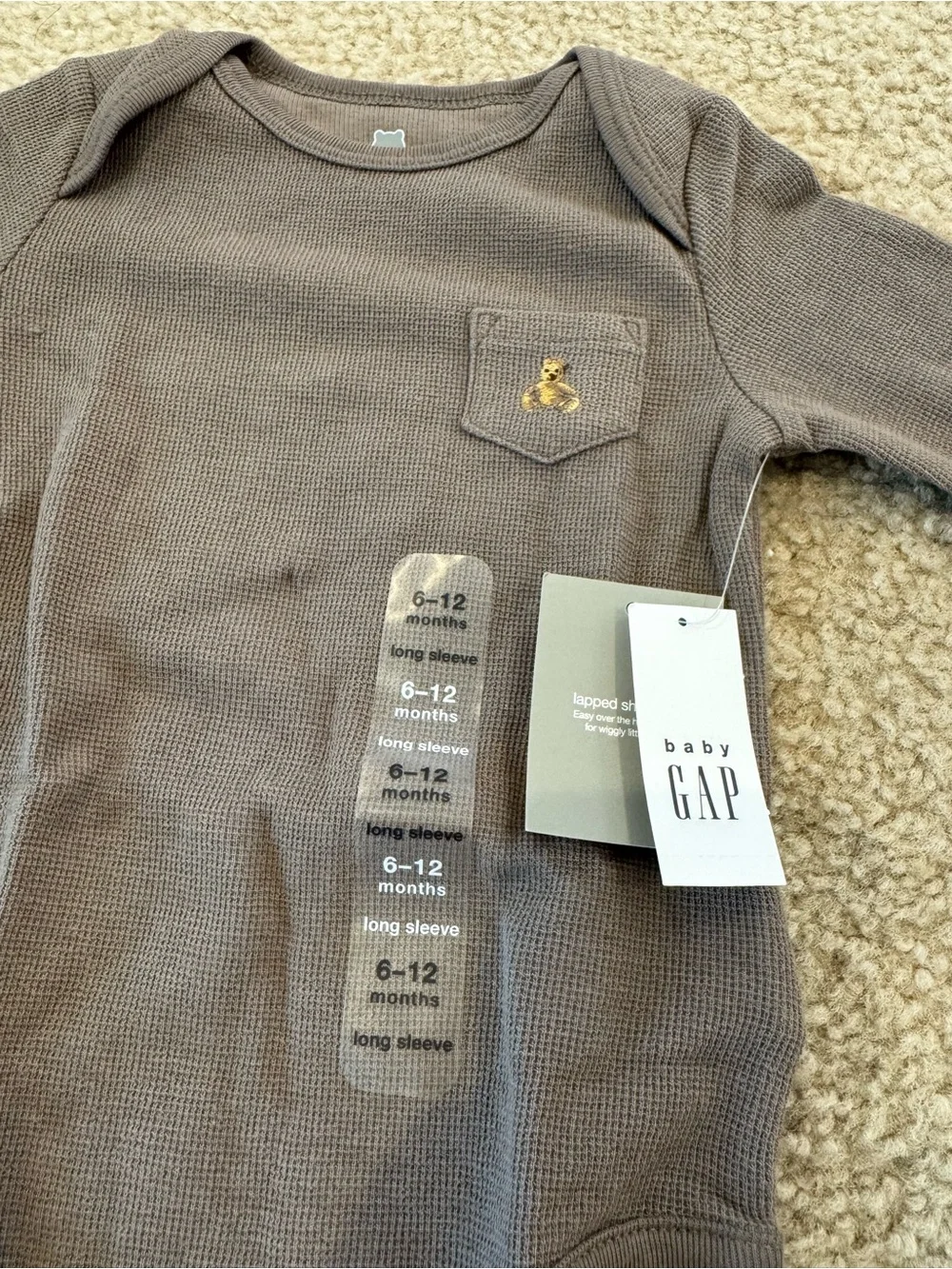 NWT Baby Gap Long Sleeve Onesies 6-12M